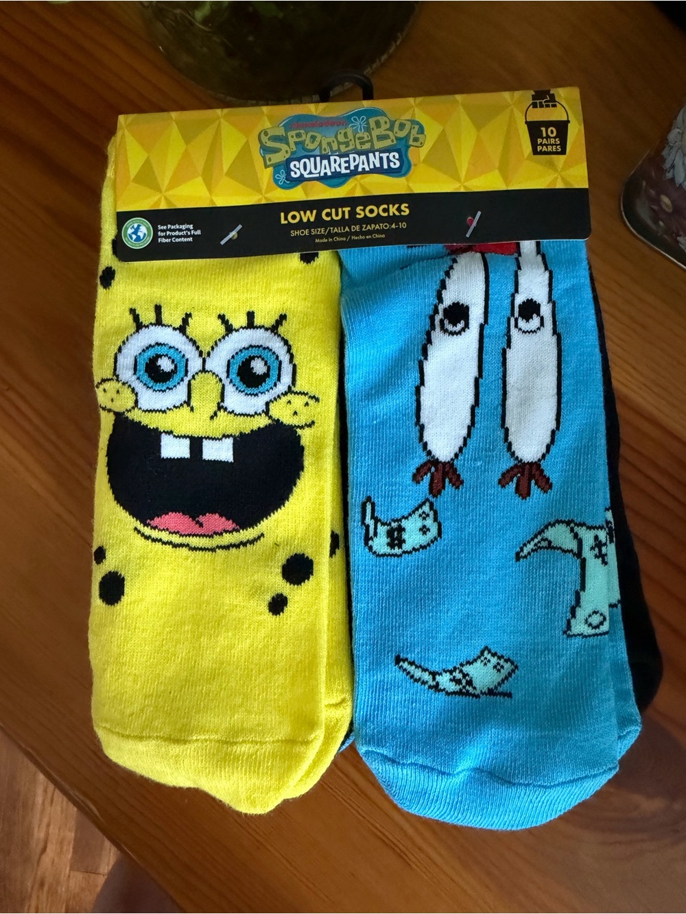SpongeBob SquarePants Unisex Low Cut Socks - Yellow & Blue 10 Different Styles